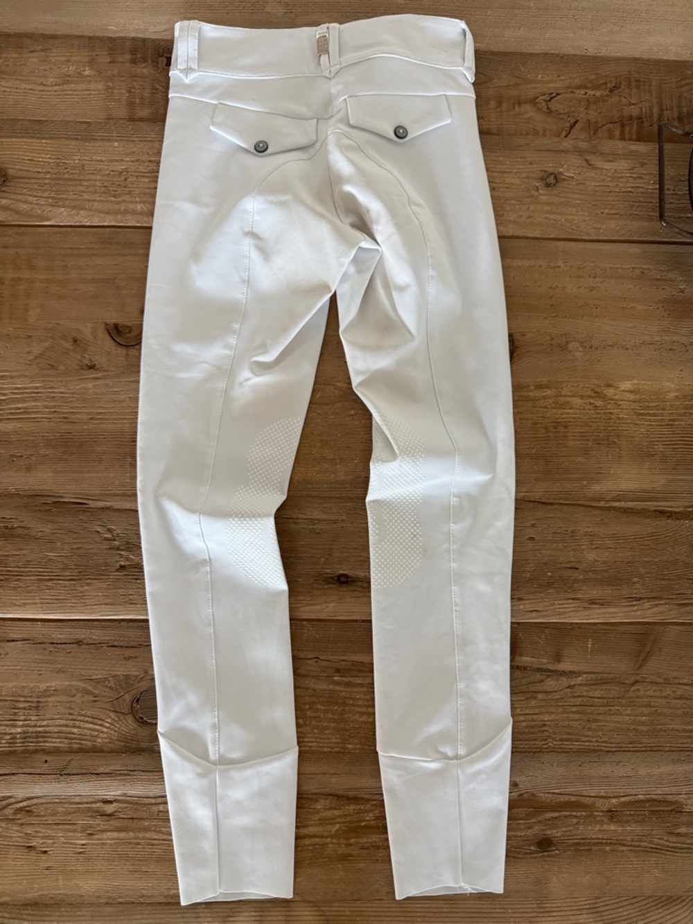 For Horses Poppy Size 12 White Equestrian Breeches with Silicone Knee Grip - Picture 4 of 5